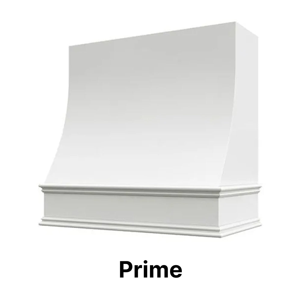 Wood Range Hood With Sloped Front and Decorative Trim - 30