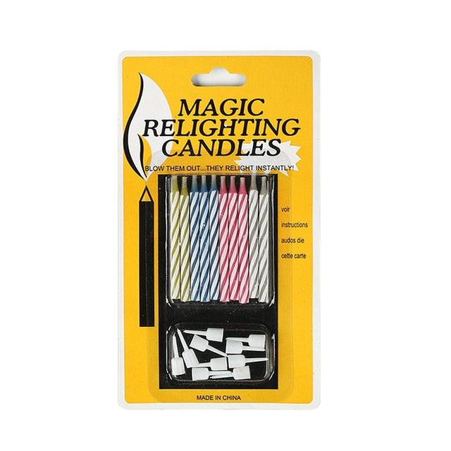 Trick Relighting Candle Kids Birthday Candle Magic Relighting Birthday Candles Fun Prank Kit For Party Celebration Cake Tricks and Decorations Gift Fun Cake Party Joke Party Decor Joke Colorful Candles