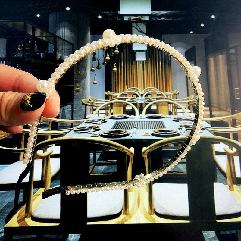 Simulation Pearl Hairbands Women Hair Accessories Korean Handmade Bow Flower Hoops Headband Wedding Ornaments Gorgeous Hair Accessories For Women