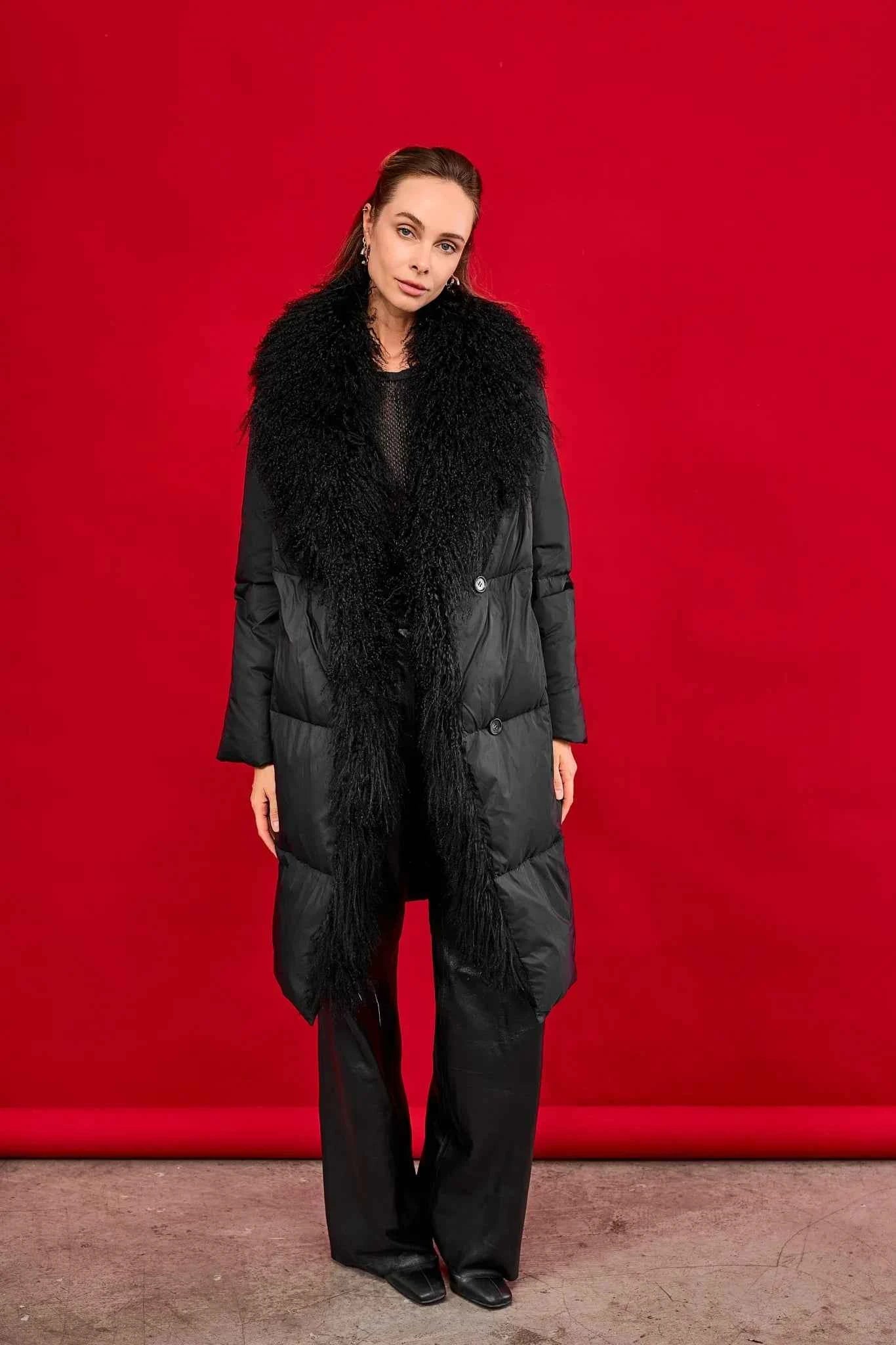 Genuine Lama Fur Premium Down Coat