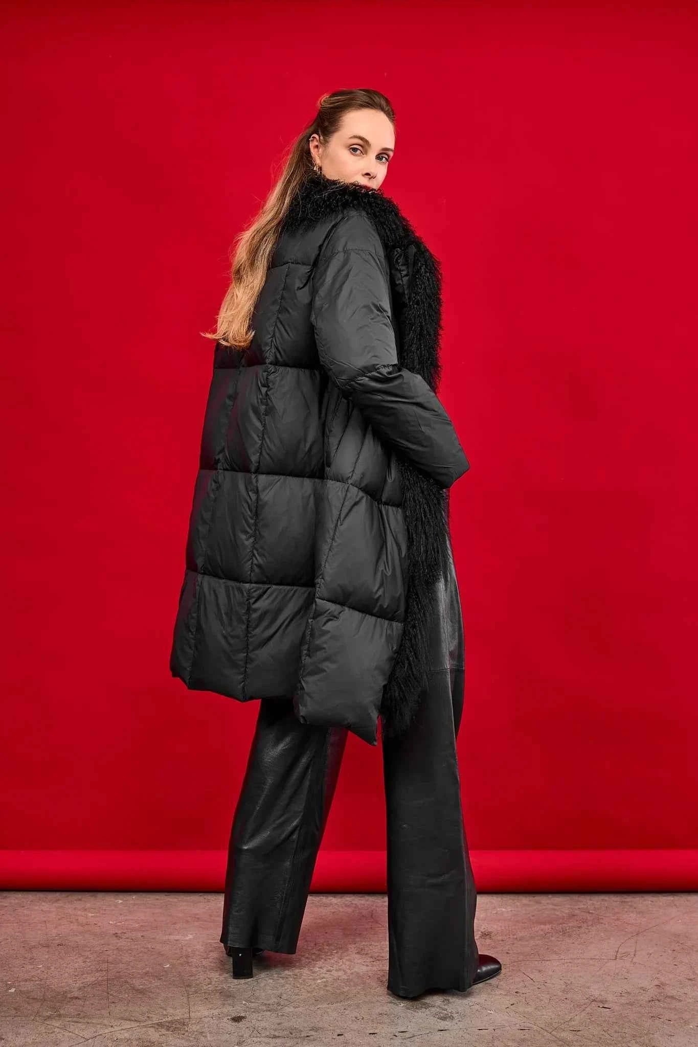 Genuine Lama Fur Premium Down Coat