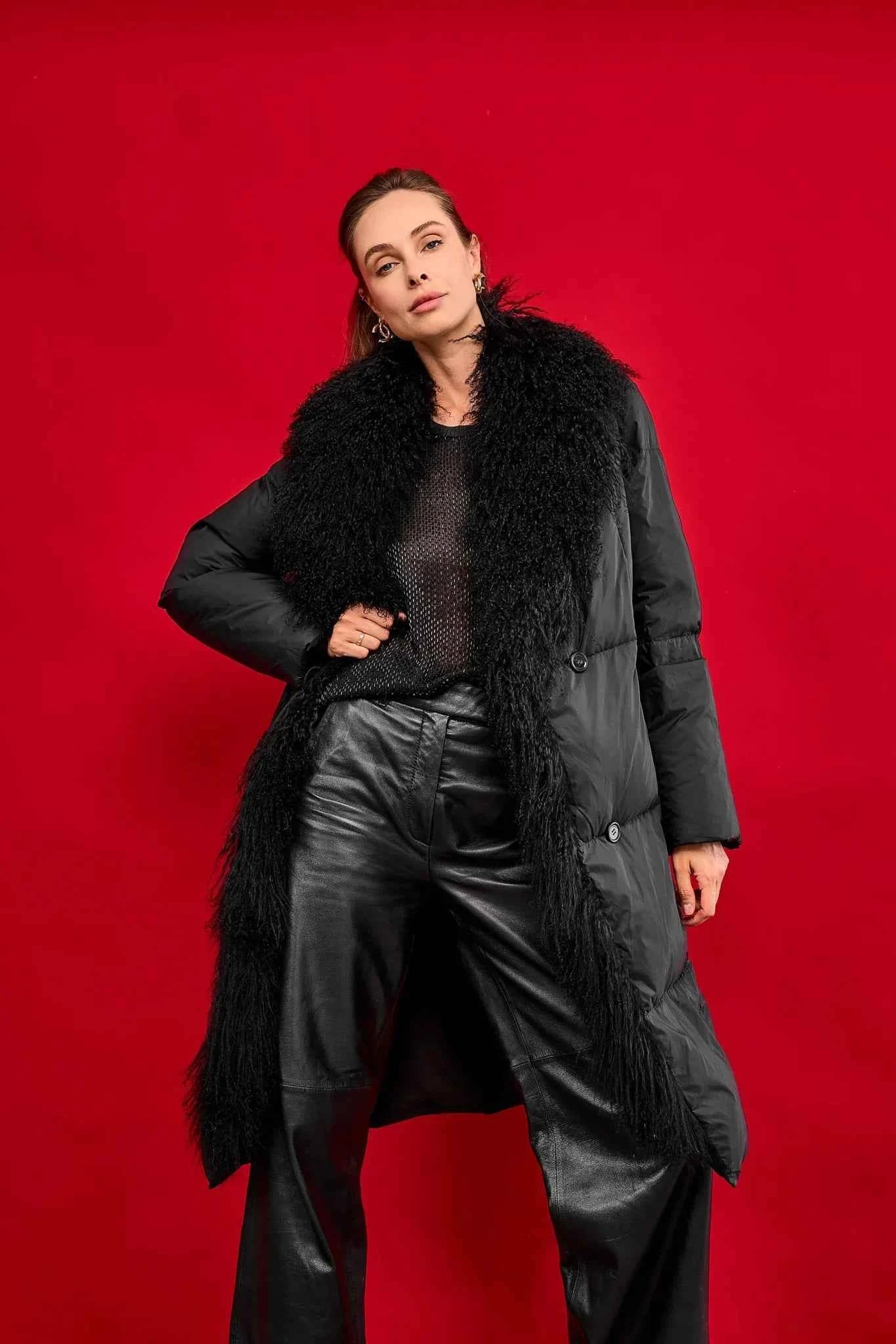 Genuine Lama Fur Premium Down Coat