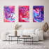Purple and Pink  Decor Set of 3 Prints Modern Wall Art Modern Artwork