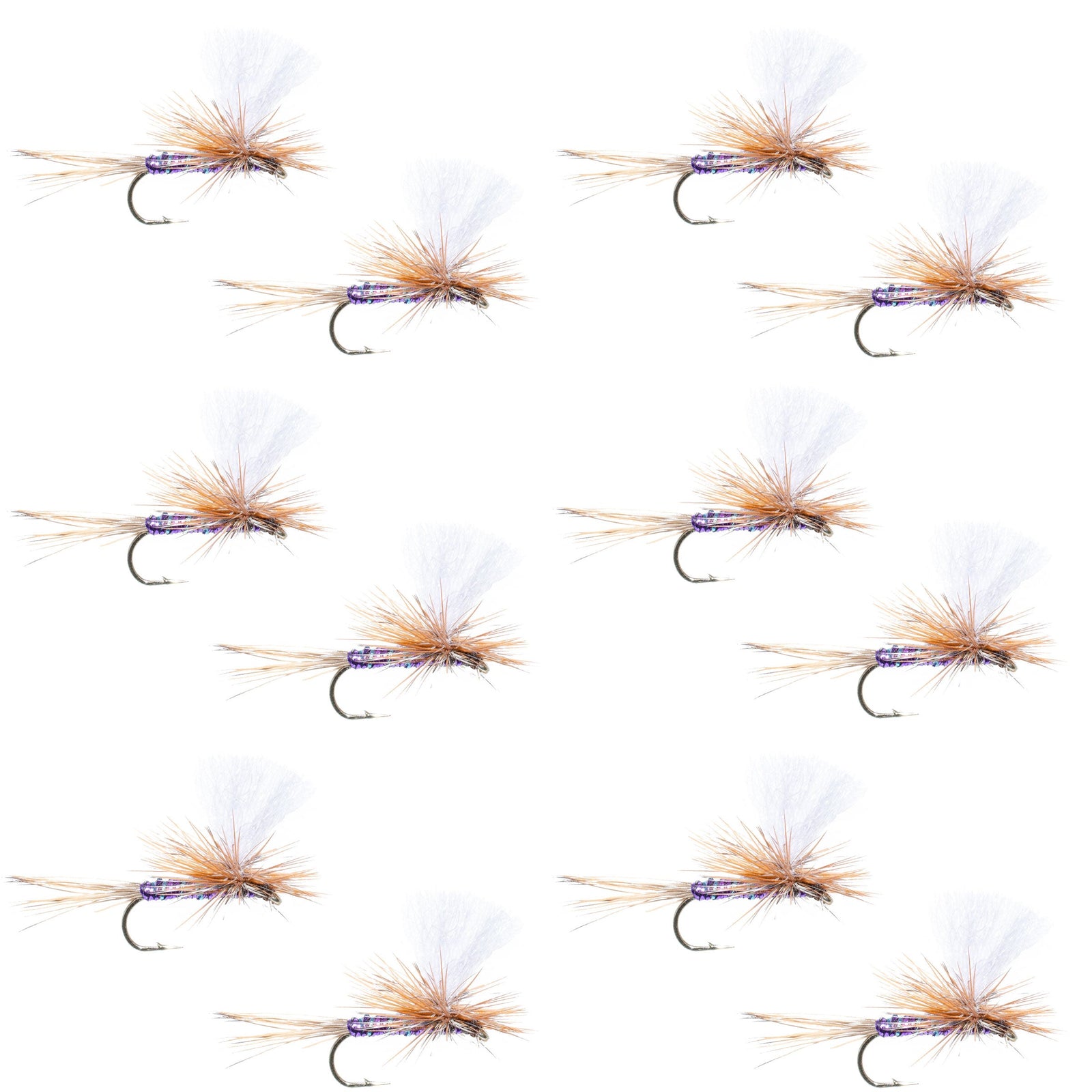 Parachute Super Flash Purple Haze Dry Fly - 12 Flies Size 16