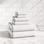 Cotton Border-Stitched 6-Piece Towel Set - Valery Collection