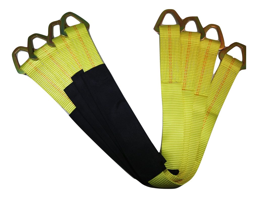 36 Inch Axle Straps Auto Car Hauler Tie Downs Tow Wrecker YELLOW | 4 PACK