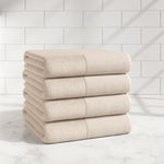 Cotton Linen-Like Border 6-Piece Towel Set - Priya Collection