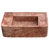 Red Travertine Rectangular Wall-mount Bathroom Sink (W)16" (L)30" (H)8"