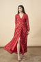Hibiscus Empress Wrap Dress Red Lipstick + Gold