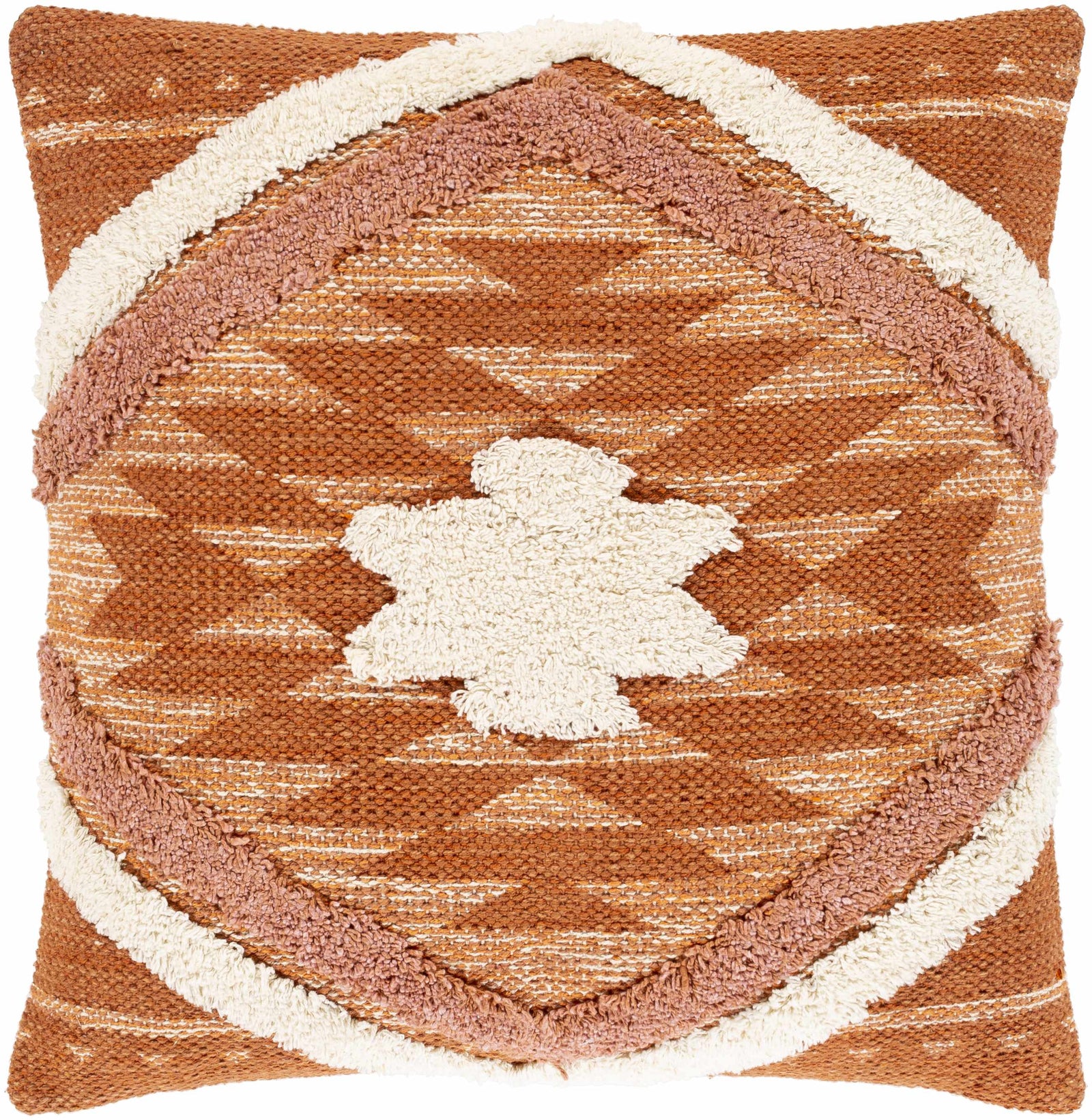 Reeves Orange Diamond Textured Throw Pillow