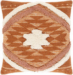 Reeves Orange Diamond Textured Throw Pillow