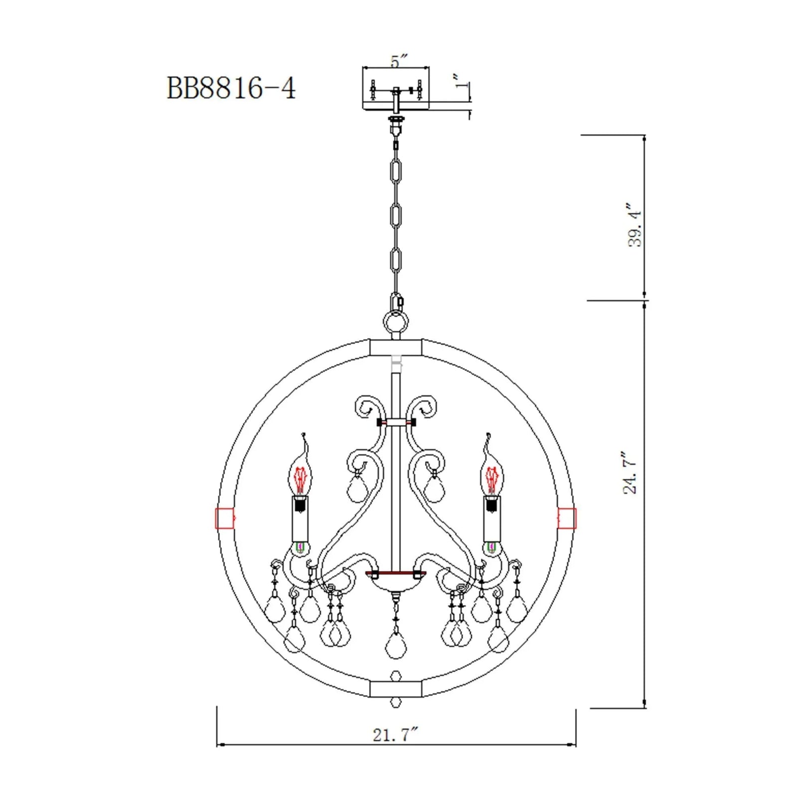 Retha Brown 4-Light Caged Island Pendant Lights