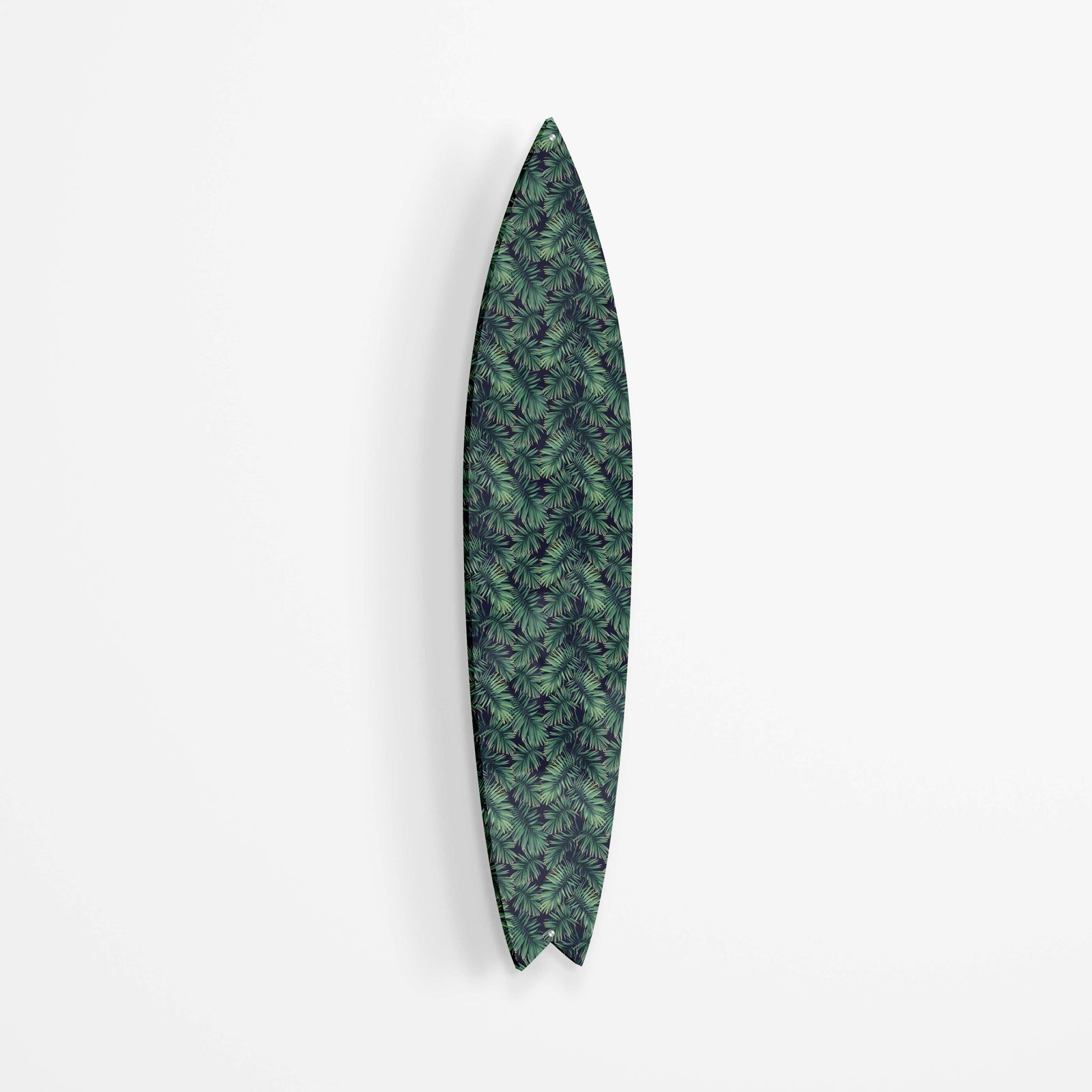 Retro Palm Leaves on Dark Acrylic Surfboard Wall Art
