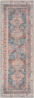 Baltinglass Rust & Blue Washable Area Rug - Clearance
