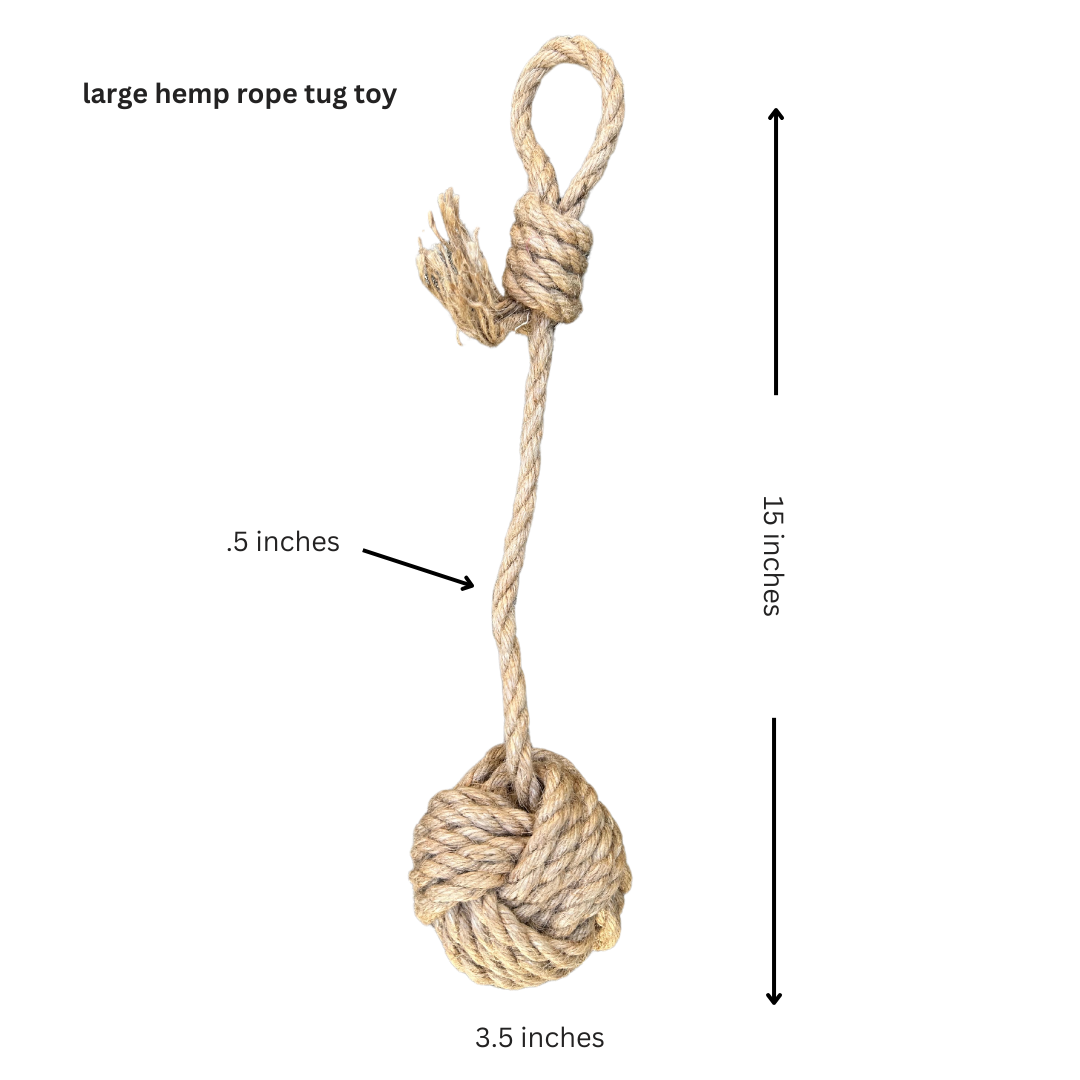 Hemp rope dog tug toy