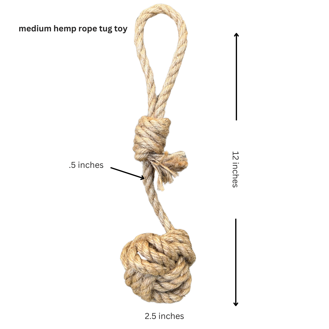 Hemp rope dog tug toy