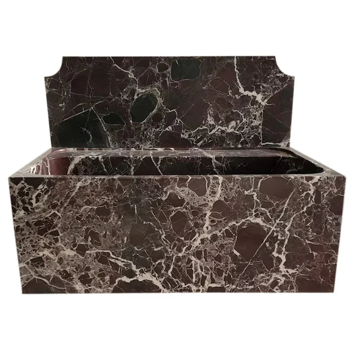 Rosso Levanto Marble Wall-mount Bathroom Sink with 11