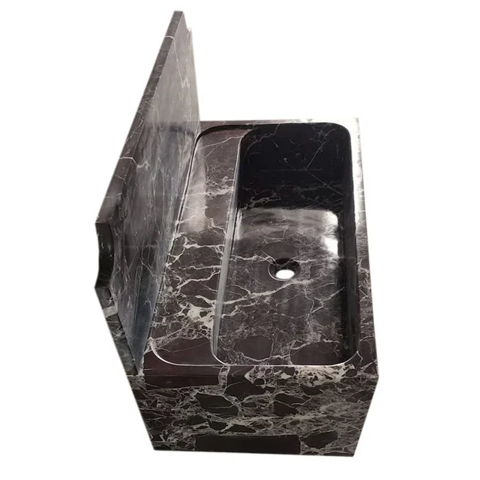Rosso Levanto Marble Wall-mount Bathroom Sink with 11