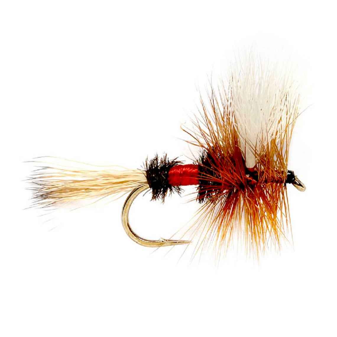 Barbless Royal Wulff Classic Hair Wing Dry Fly - 6 Flies Hook Size 8