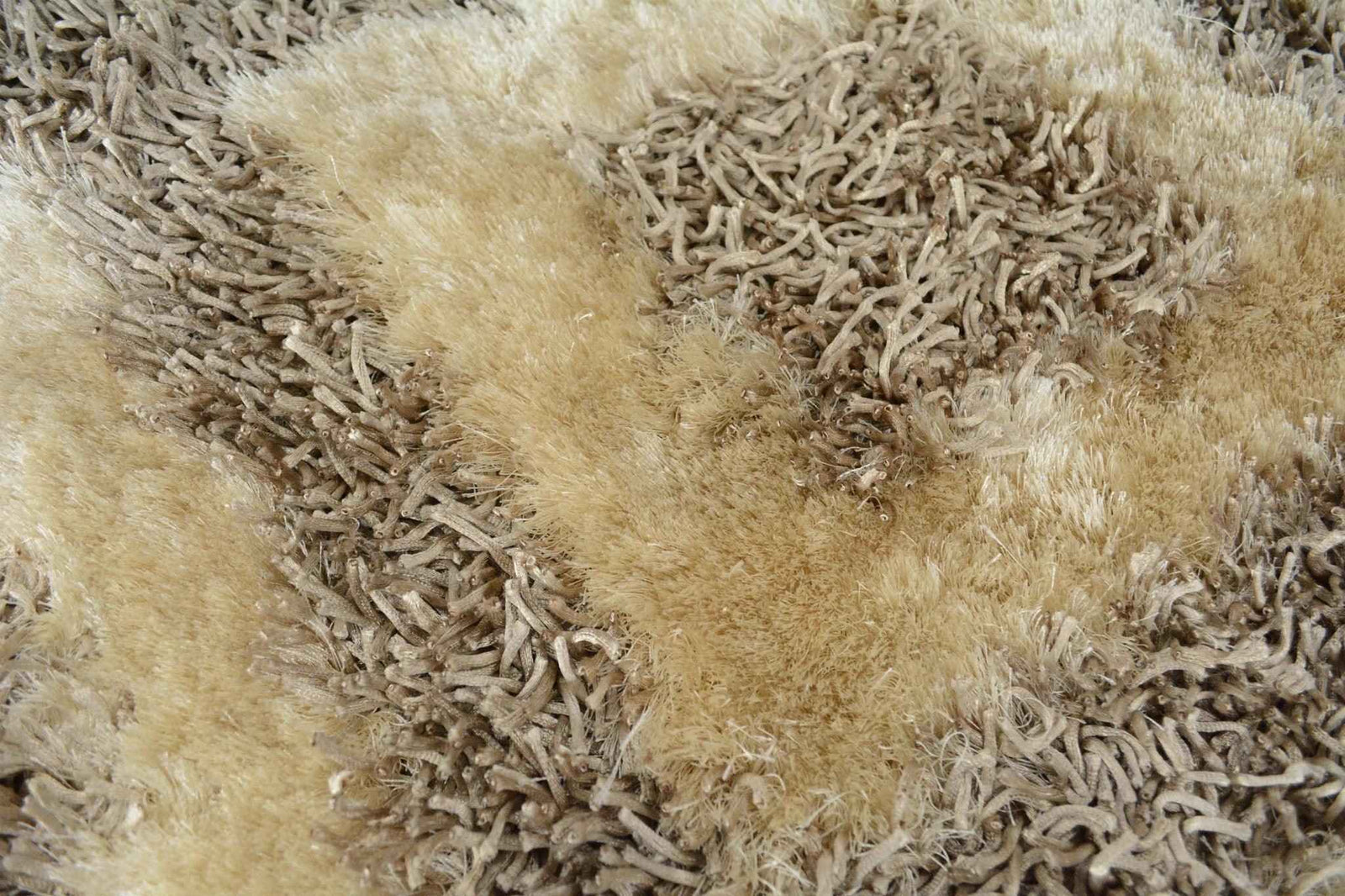 DaDa Bedding Shaggy Soft Viscose Champagne Brown Geometric Diamond Large Area Carpet Rug