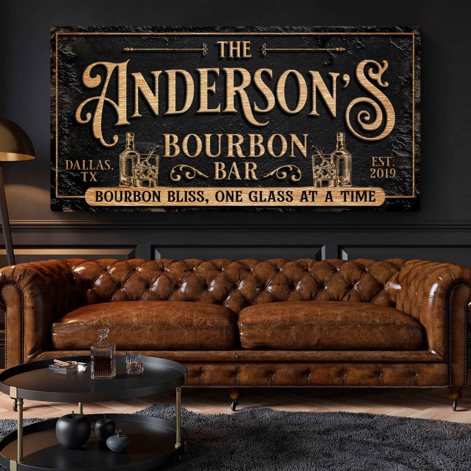Personalized Bourbon Bar Sign III