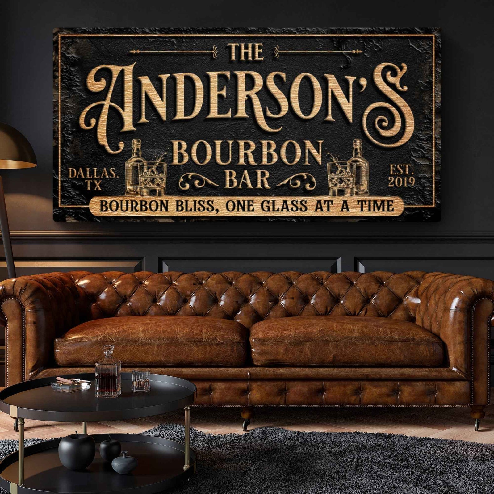 Personalized Bourbon Bar Sign III
