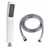 20'' or 24'' Ceiling-Mounted Chrome Rainfall Shower Faucet - Two-Way Functionality with Hand Shower & 3-Color LED System