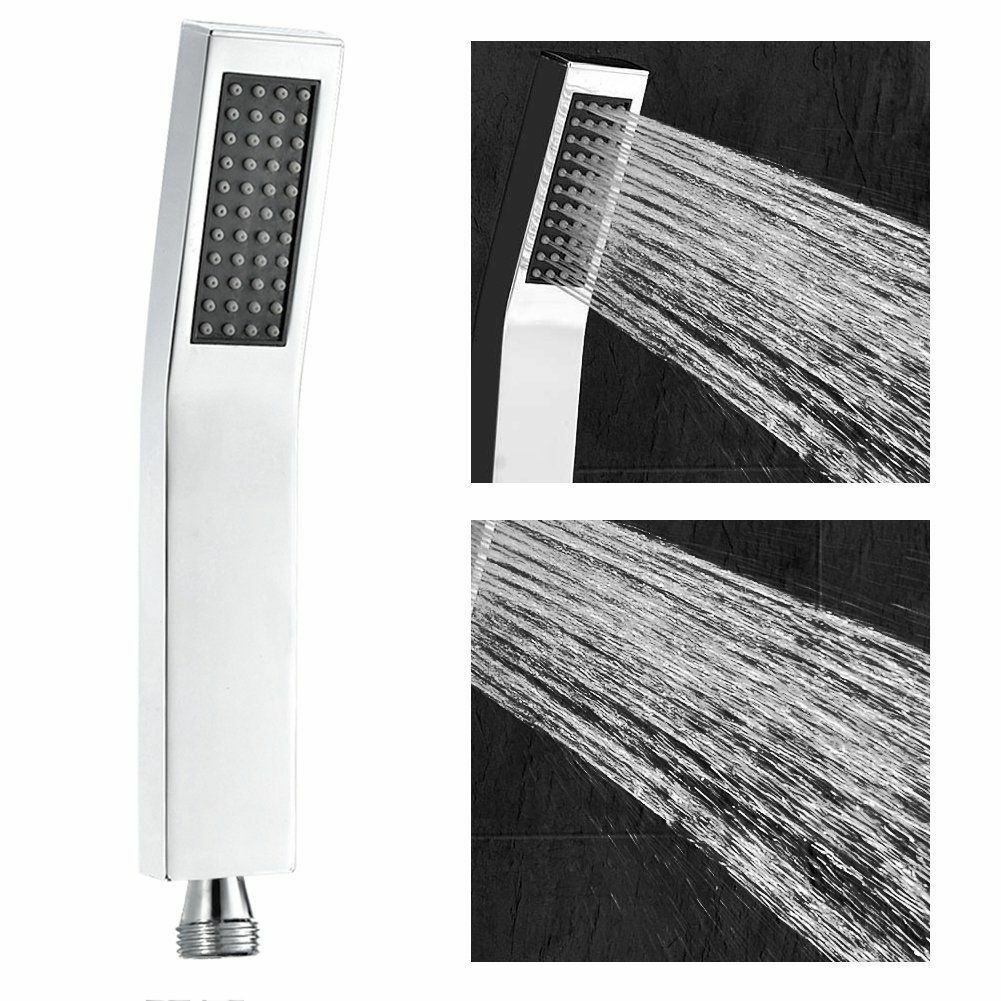 20'' or 24'' Ceiling-Mounted Chrome Rainfall Shower Faucet - Two-Way Functionality with Hand Shower & 3-Color LED System