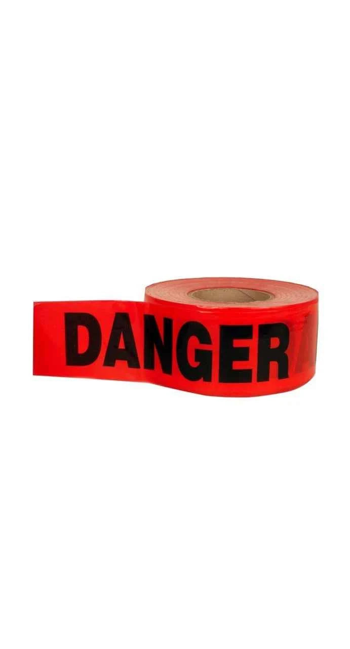 Danger Danger Danger (3 IN X 1000 FT Red Poly) Standard Barricade Tape 4 Rolls