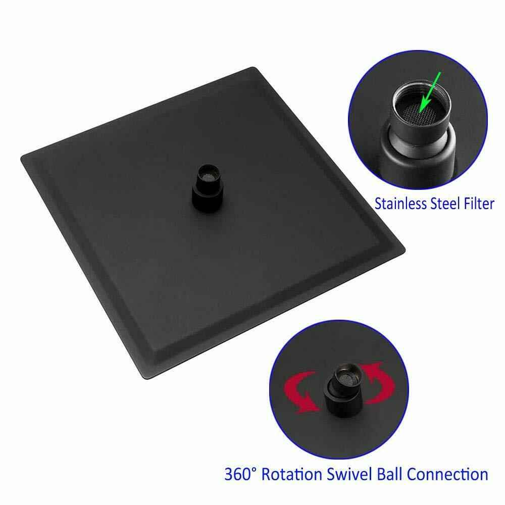 12inch rain head Big arc Wall Mounted Matte Black Shower System with single way Rough-in Valve Body and Trim