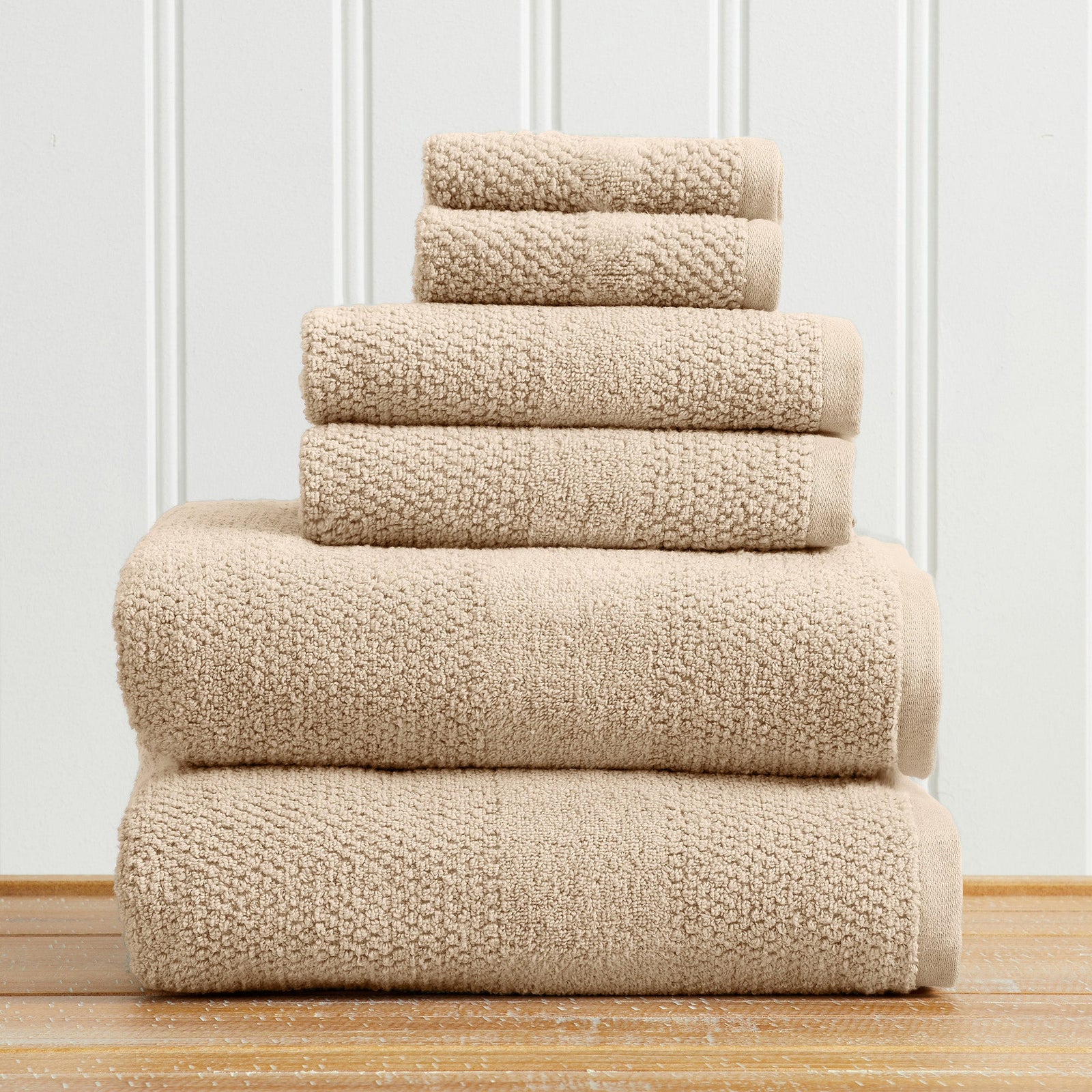100% Cotton Woven Texture Bath Towel Set - Marbella Collection