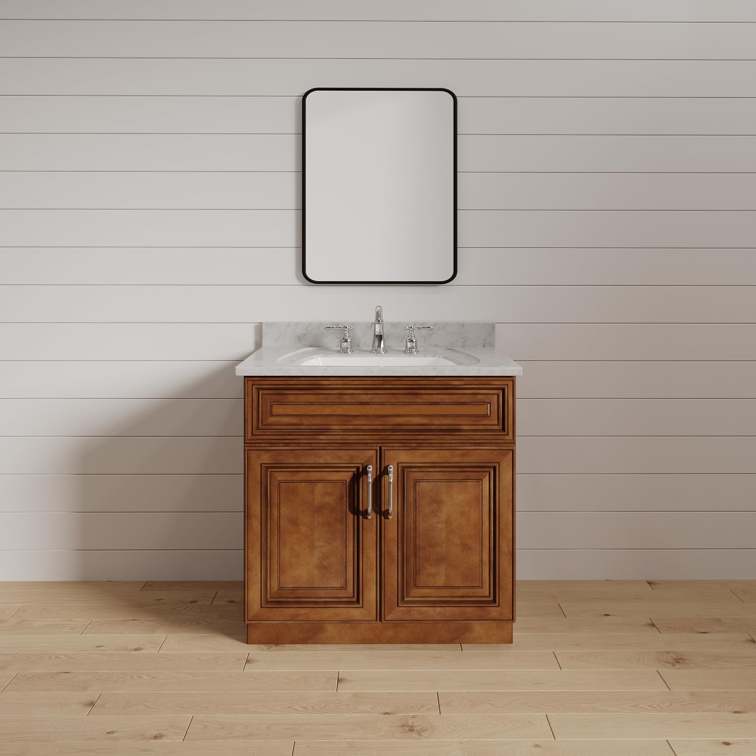 24 Inch Saddle Brown Bathroom Vanity Sink Base