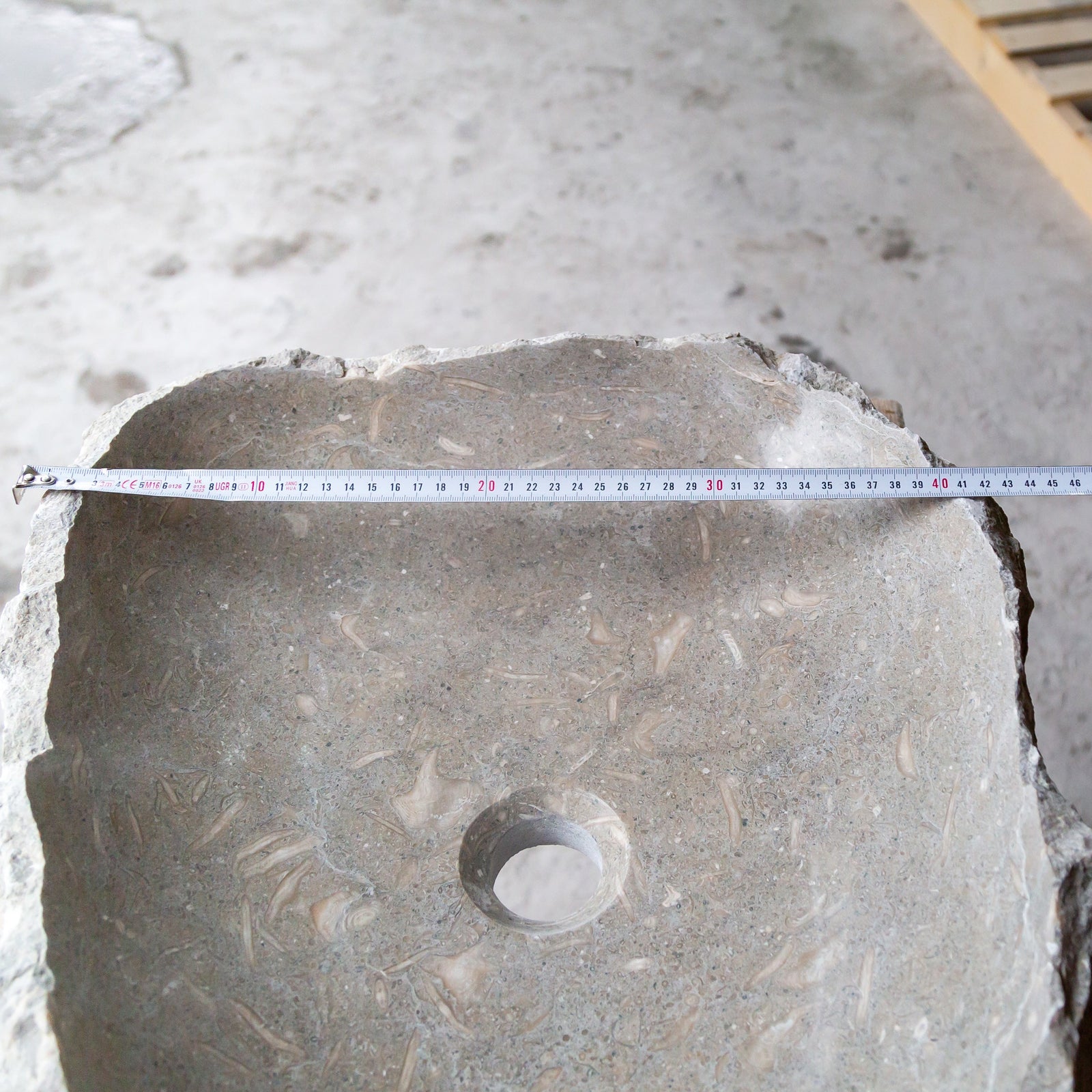 Seagrass Fossil Limestone Rustic Natural Stone Vessel Sink (W)16