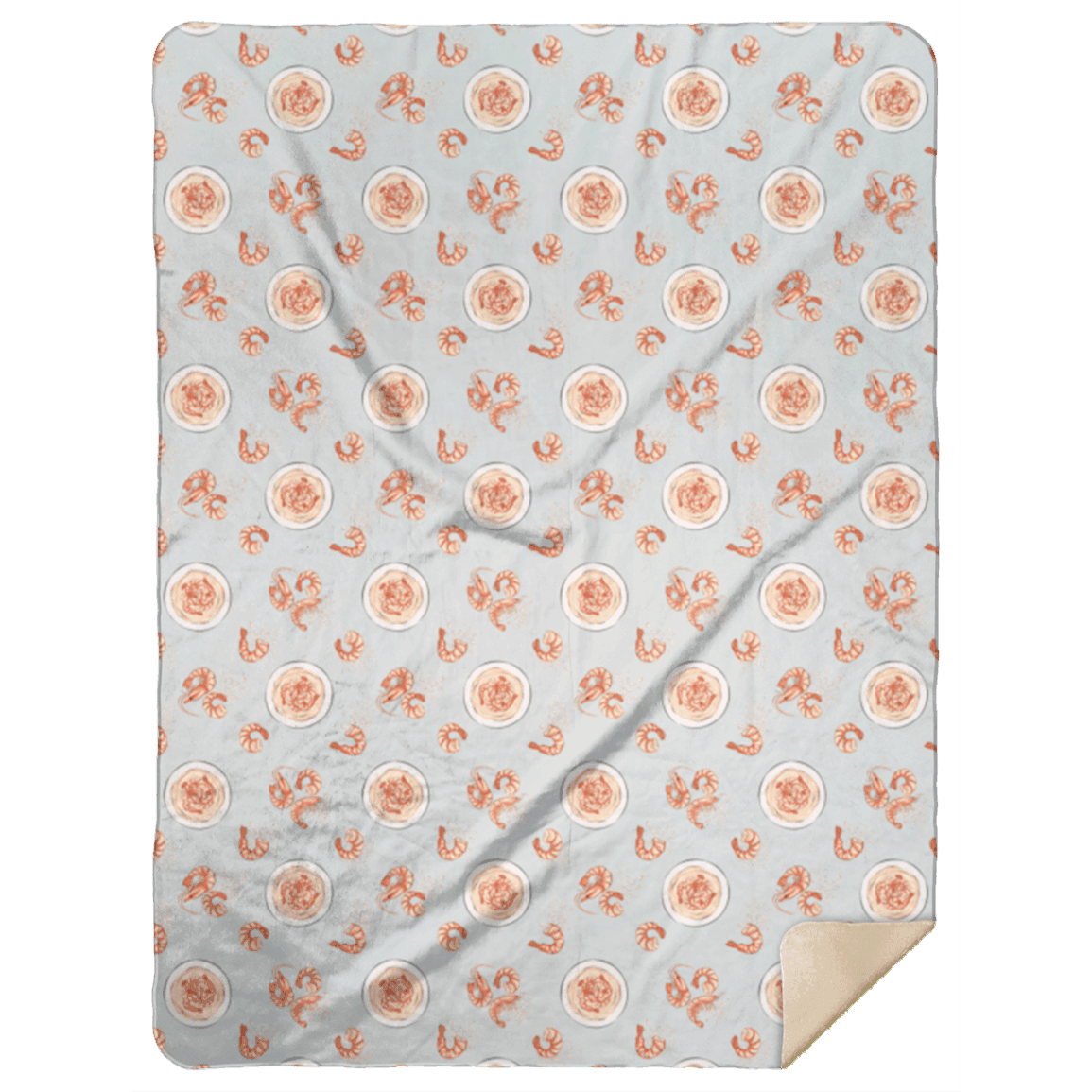Shrimp & Grits Plush Throw Blanket 60x80 Soft Hometown Home Accent