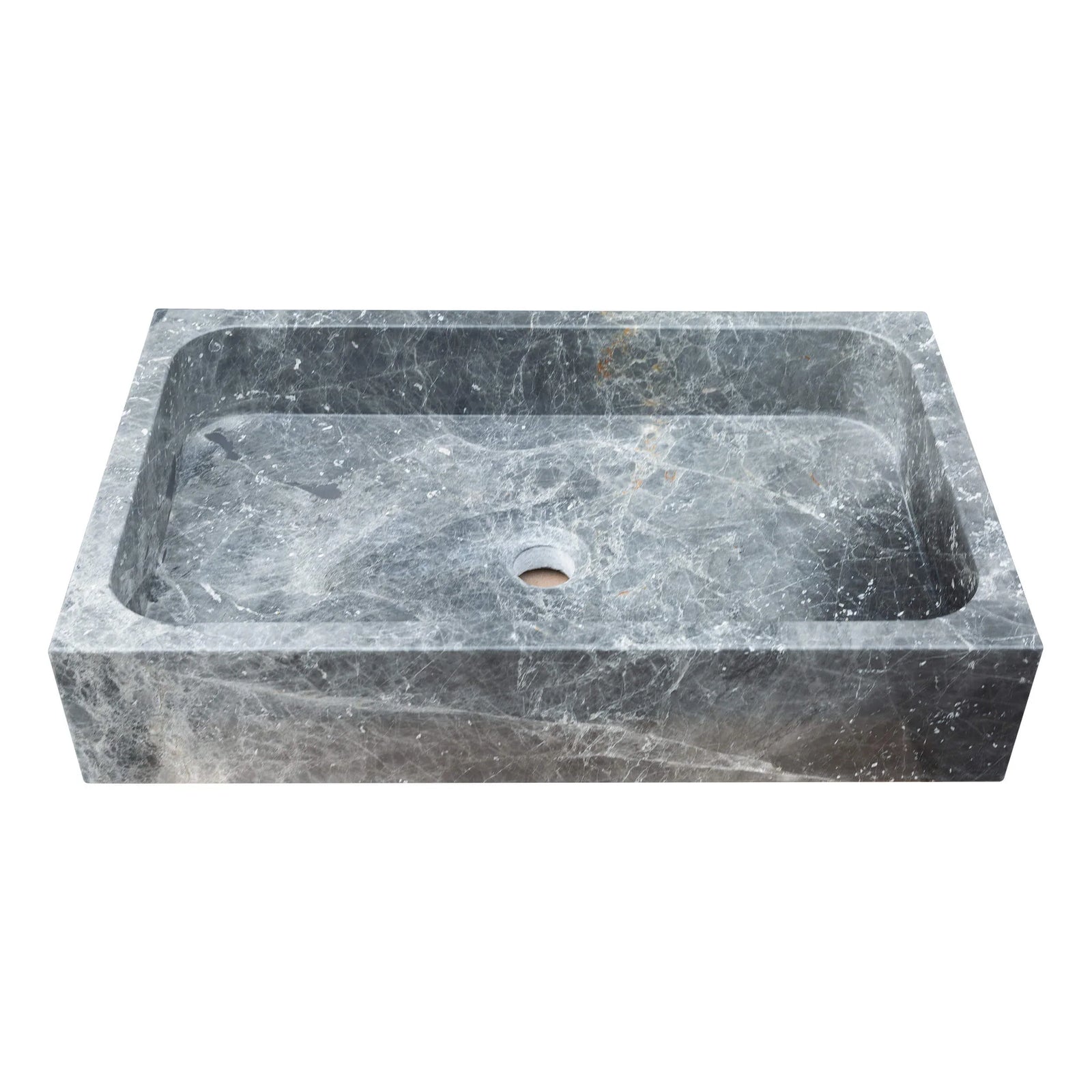 Sirius Gray Marble Rectangular Above Vanity Bathroom Sink (W)15