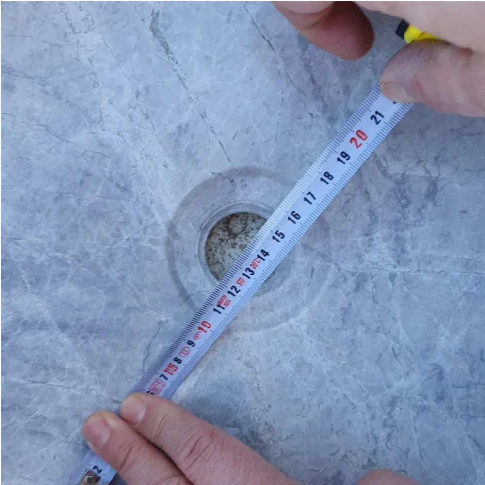 Natural Stone Sirius Silver Marble Self-Rimming Vessel Sink Polished (D)16