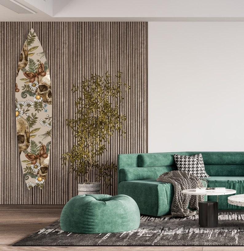 Skulls Printed Acrylic Surfboard Wall Art