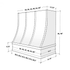 Unfinished Wood Range Hood With Sloped Strapped Front and Flat Trim - 30", 36", 42", 48", 54" and 60" Widths Available