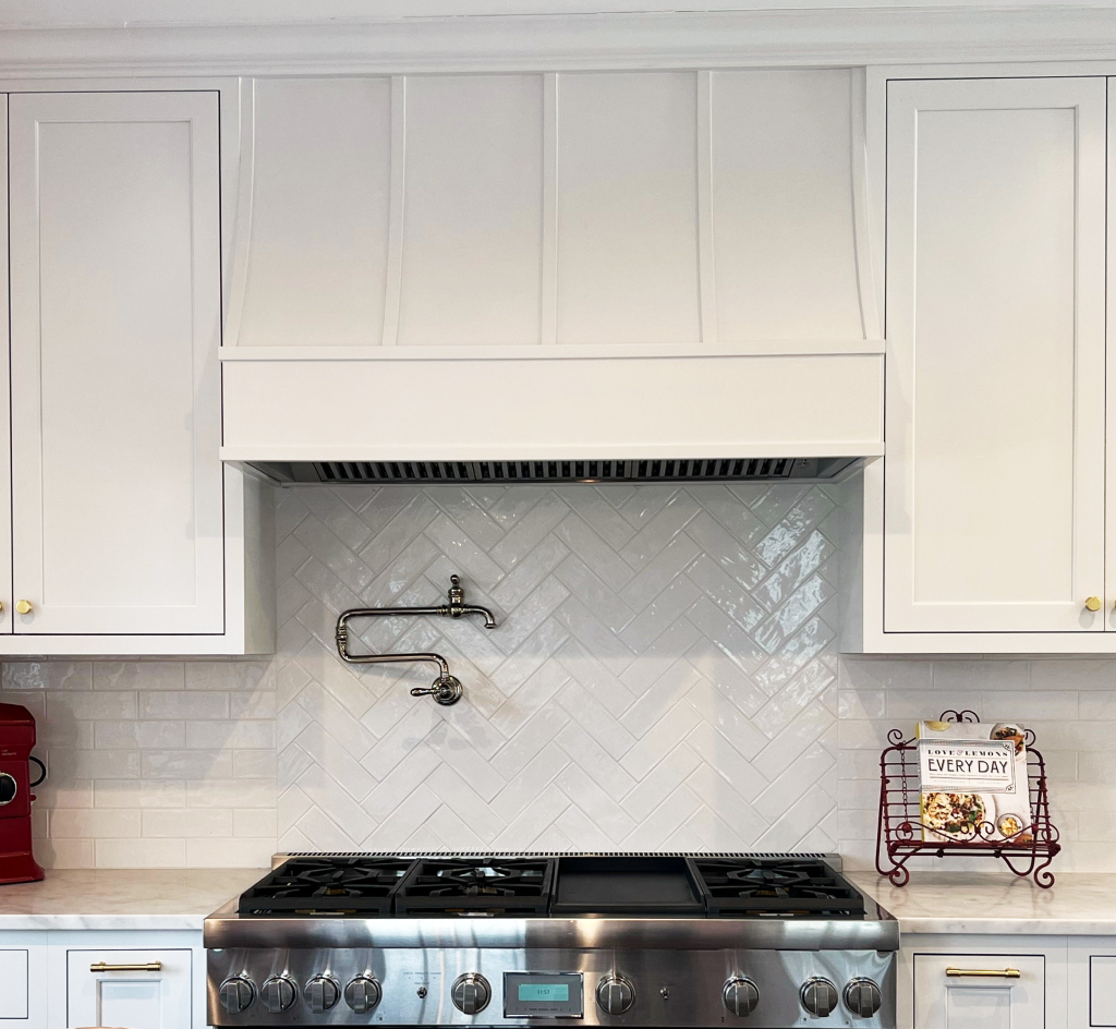 Unfinished Wood Range Hood With Sloped Strapped Front and Flat Trim - 30