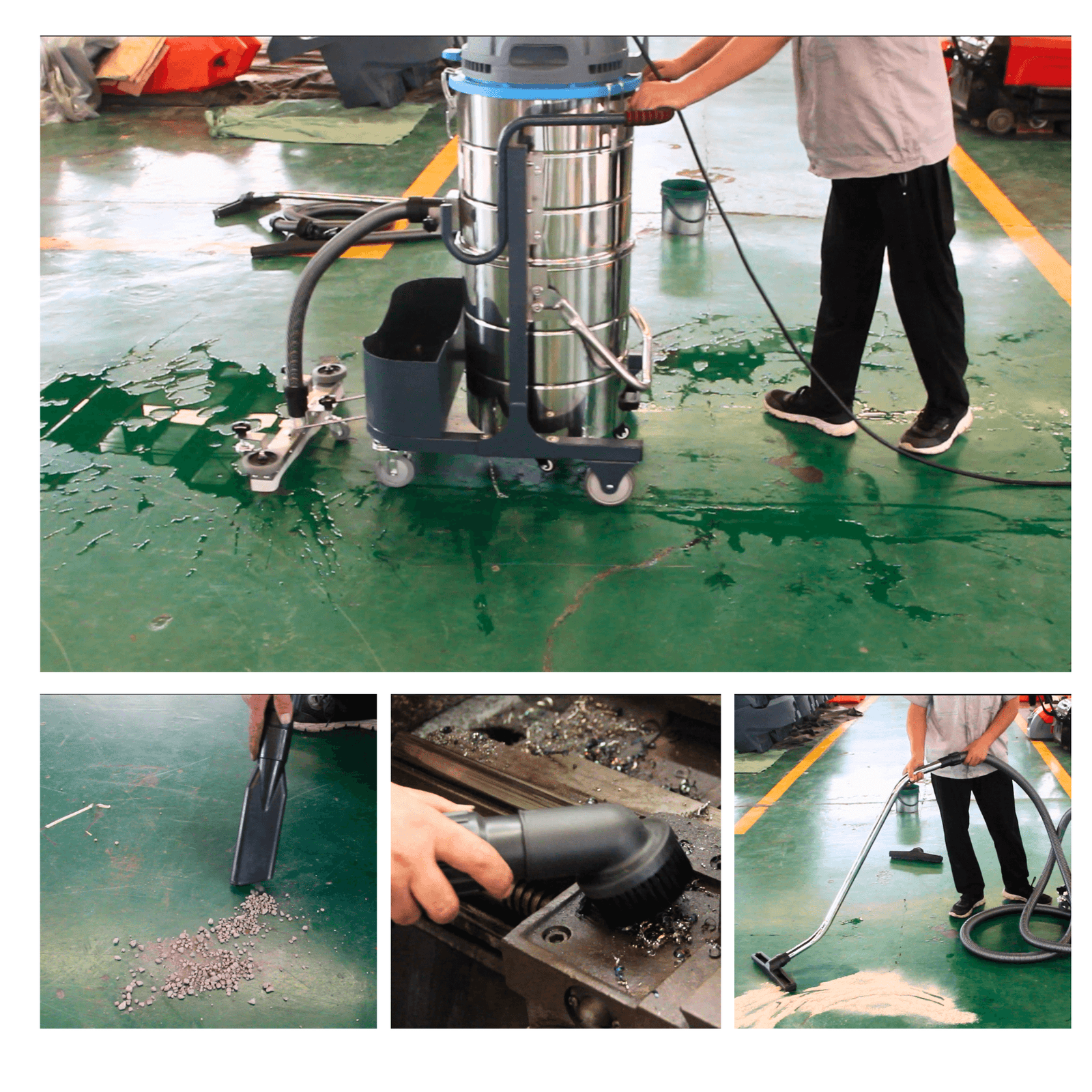 Heavy Duty Industrial Vacuum Cleaner SM100 - 26.4 Gal, 3 Motor HEPA, 212 CFM