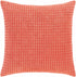 Solvang Textured Coral Cotton Square Throw Pillow