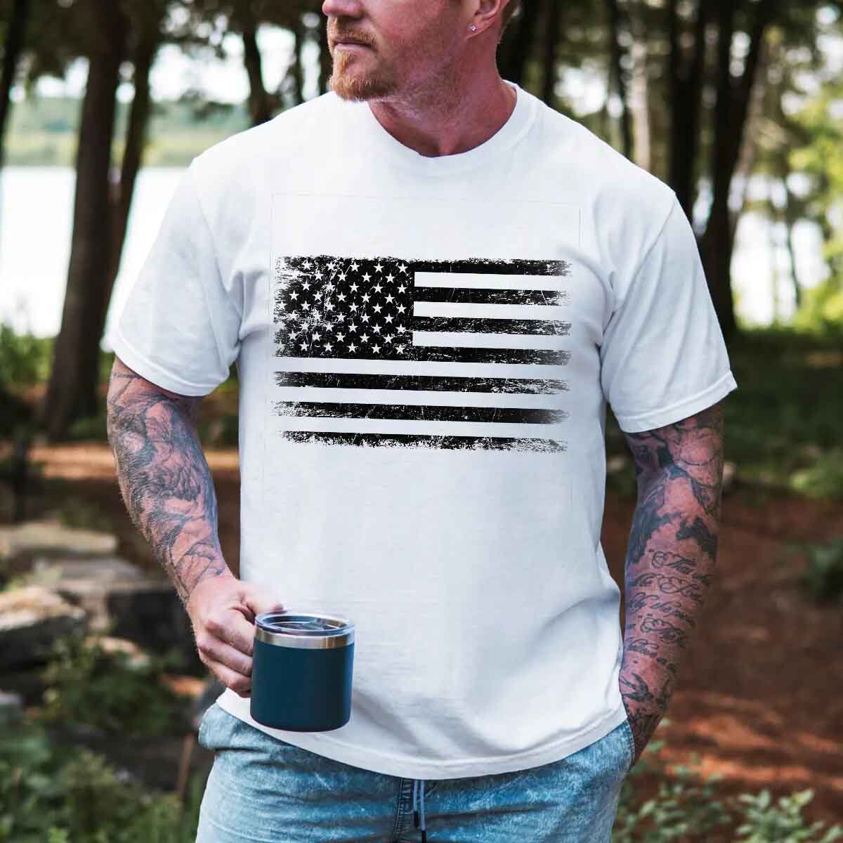 Rogue Style USA Distressed Flag Unisex T-Shirts