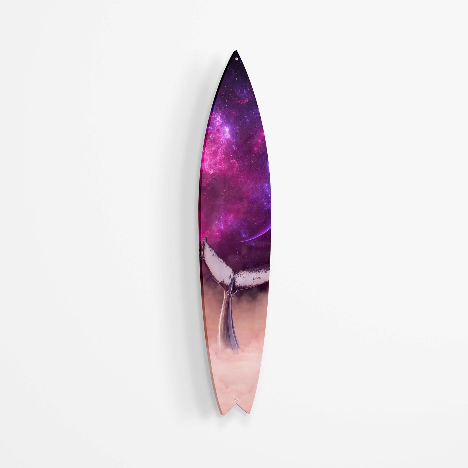 Space Whale in Clouds Acrylic Surfboard Wall Art