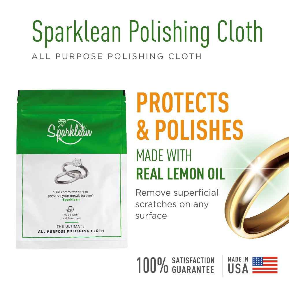Jewelry Cleaner Lemon-Infused Polishing Cloth: Tackle Tarnish & Scratches on Metals