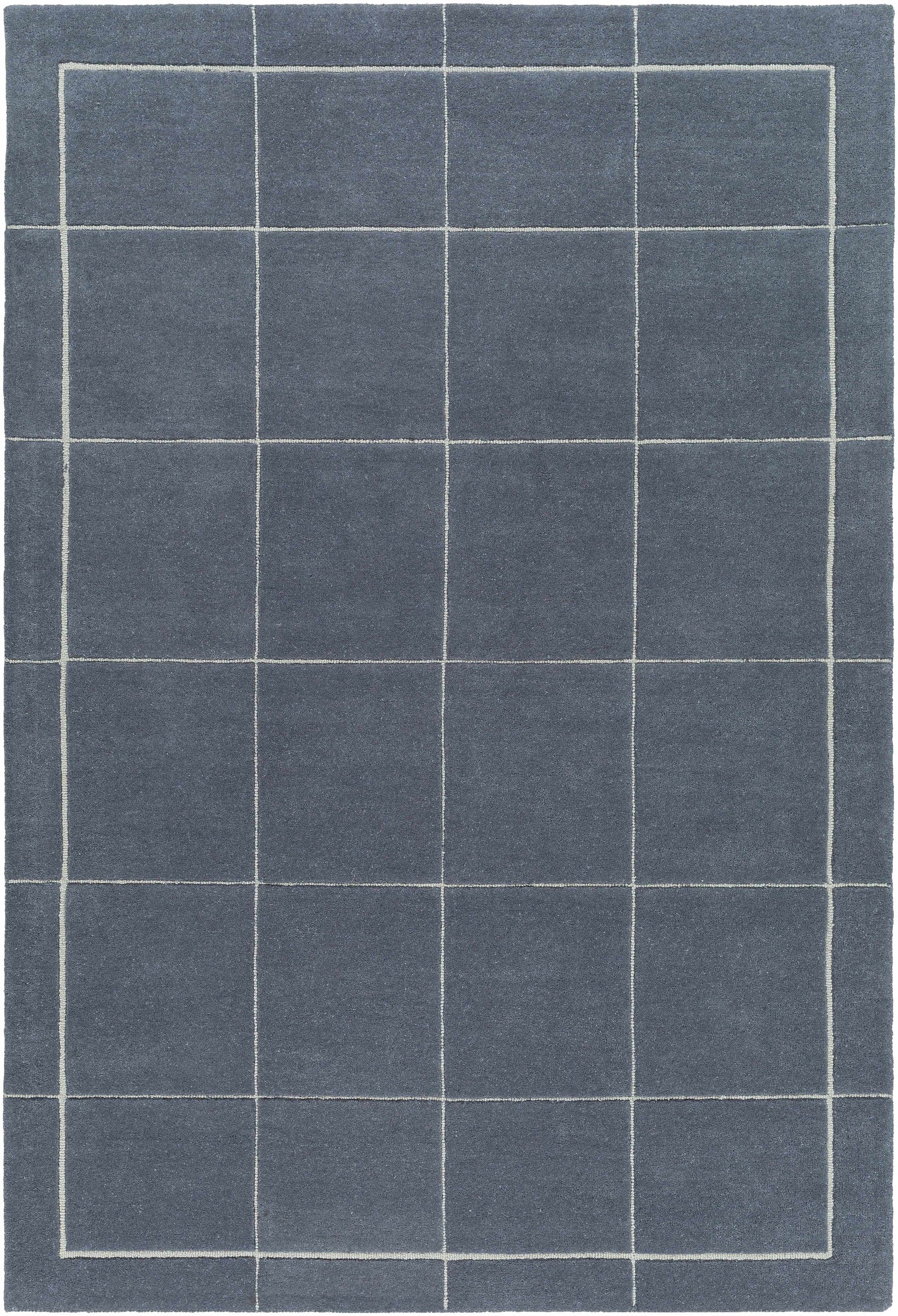Siarl Dark Gray Checkered Area Rug