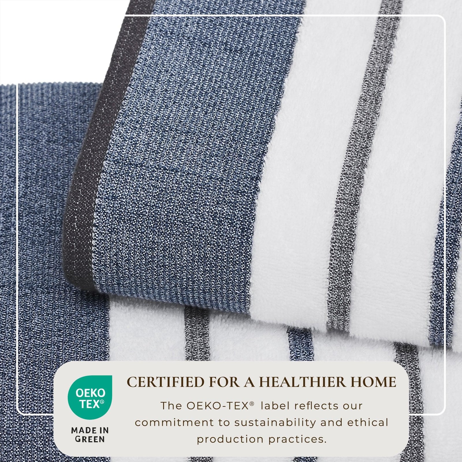 Decorative Cotton Stripe Bath Towel Set - Noelle Collection