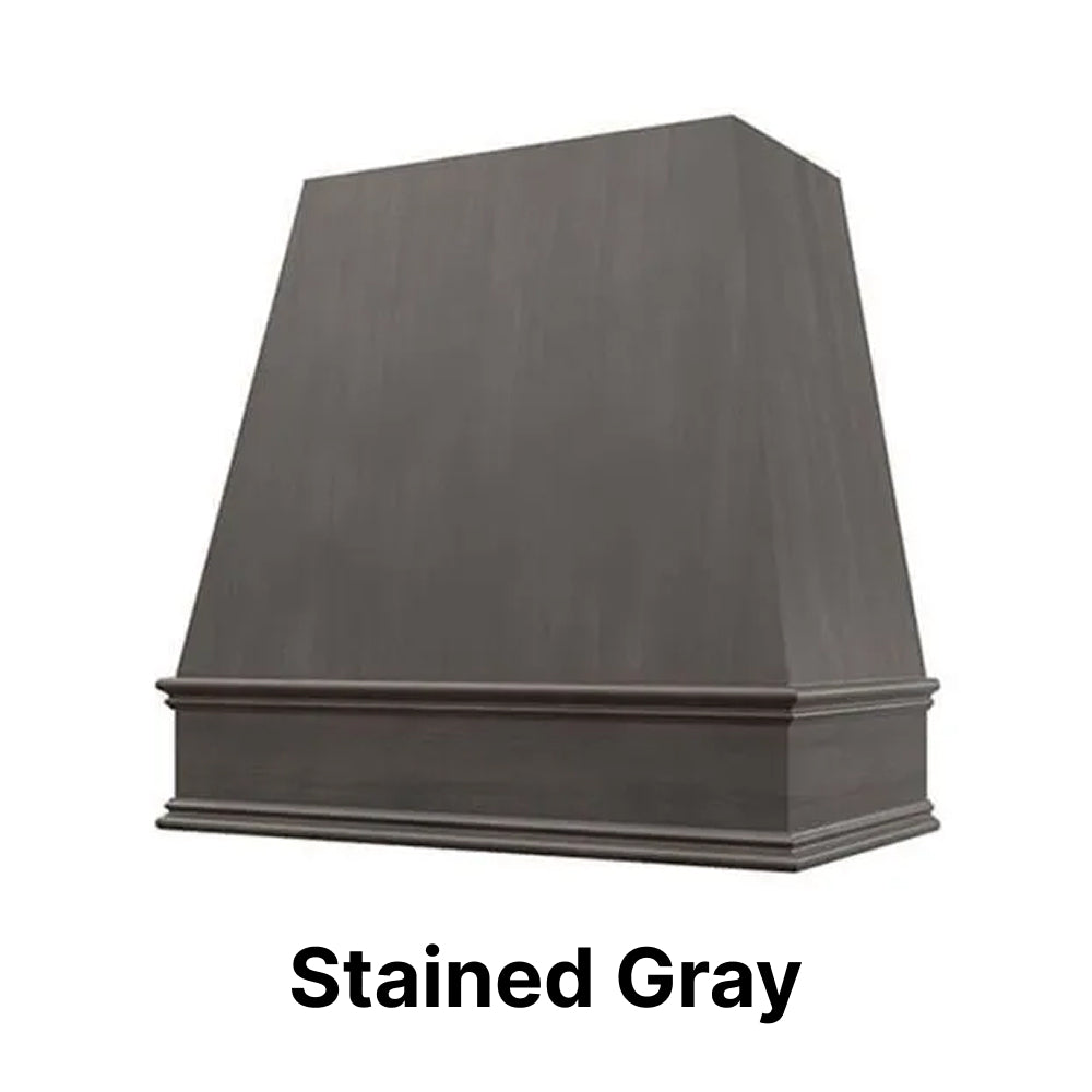 Wood Range Hood With Tapered Front and Decorative Trim - 30