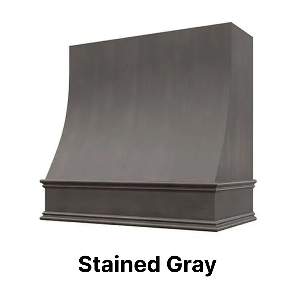 Wood Range Hood With Sloped Front and Decorative Trim - 30