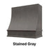 Wood Range Hood With Sloped Front and Decorative Trim - 30", 36", 42", 48", 54" and 60" Widths Available