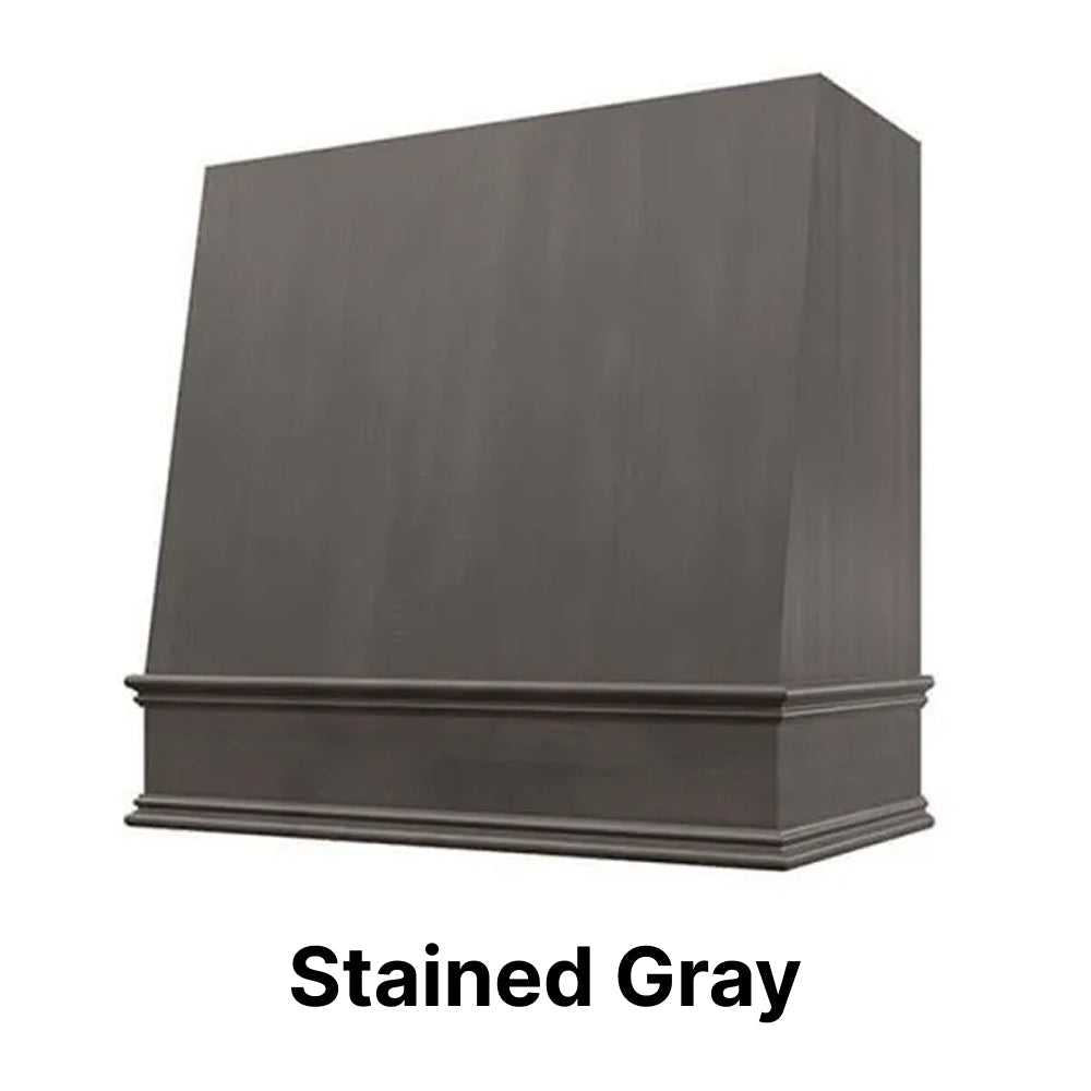 Wood Range Hood With Angled Front and Decorative Trim - 30